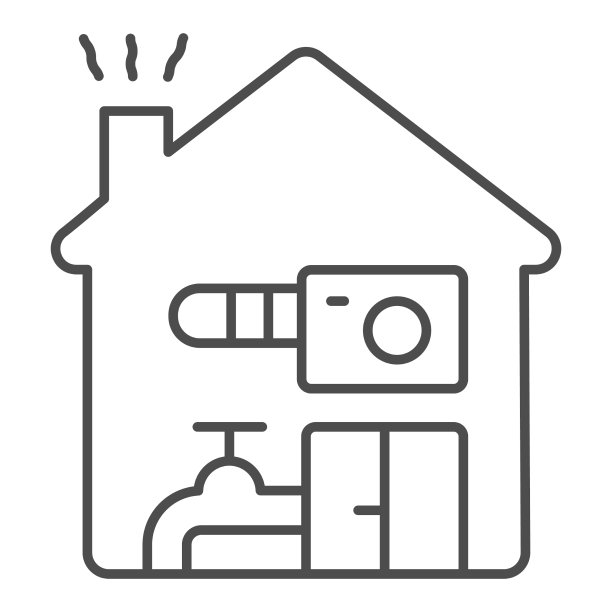 房屋供暖细线标志冬季季节图片下载