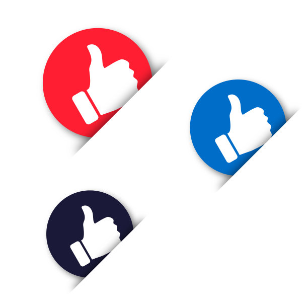 贴纸，图标，大拇指朝上的圆形图标。推荐产品,网站。图片下载