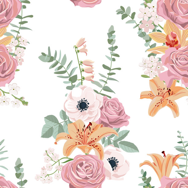 花卉无缝模式图片下载