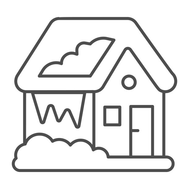 房子在雪细线标志冬天的季节图片下载