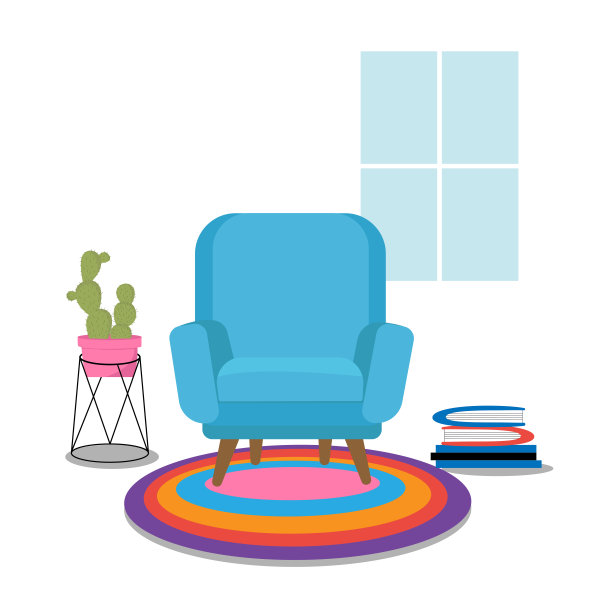 我的甜蜜的家。现代室内舒适。矢量平面风格插图。图片下载