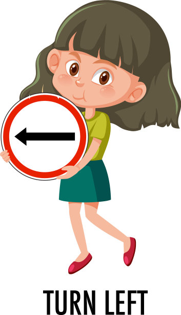 女孩拿着白色的交通标志图片下载