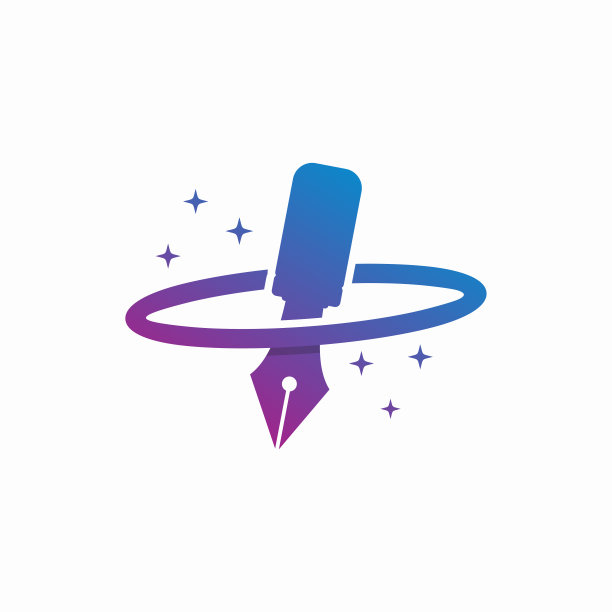 行星作家标志模板设计图片下载