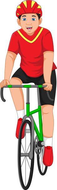 卡通男孩骑自行车锻炼图片下载