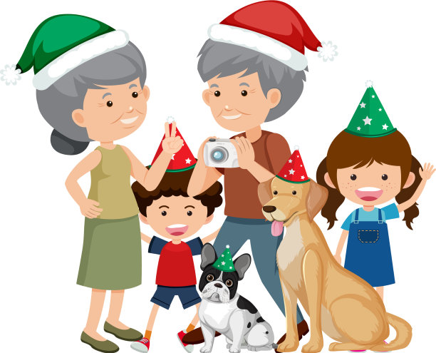 孤独快乐的家庭庆祝圣诞节图片下载