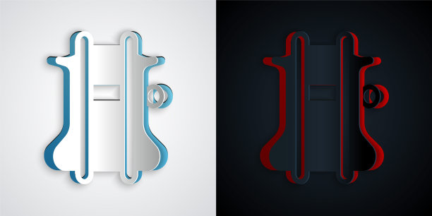 剪纸风格的降落伞图标图片下载