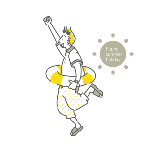 人们在放暑假，男人在海滩上图片下载