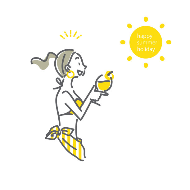 人在暑假，女人在海滩图片下载