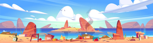 海洋污染的垃圾在被污染的海边图片下载