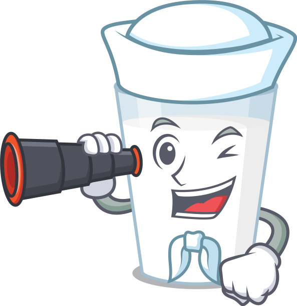卡通图片玻璃牛奶水手使用双筒图片下载