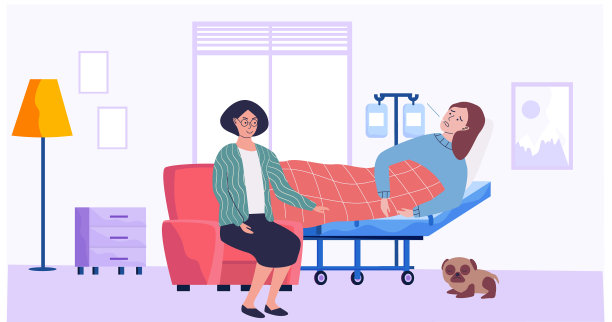 妇女正在帮助病人治疗女孩包裹图片下载