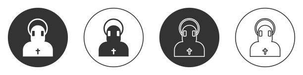 黑色僧侣图标孤立在白色背景上图片下载