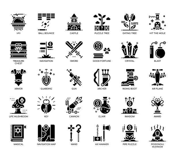 游戏元素Glyph图标图片下载