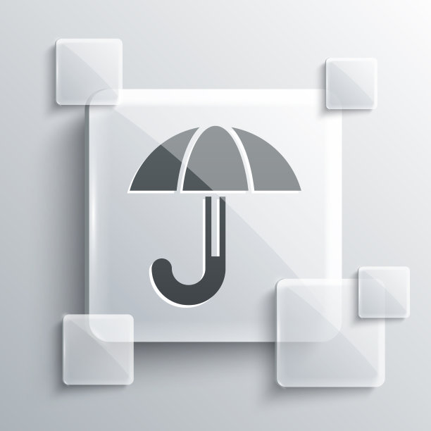 灰色经典优雅的拉开伞图标孤立图片下载