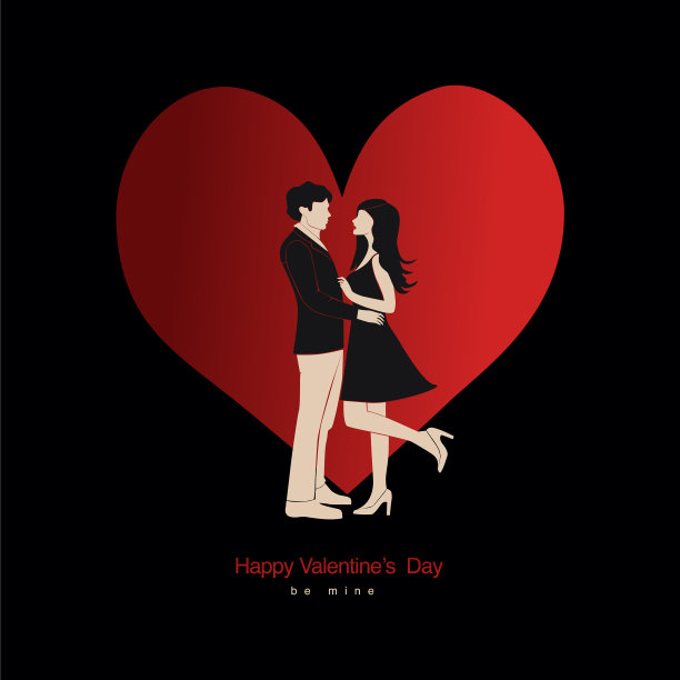 情人节卡片故事或海报抽象的人图片下载