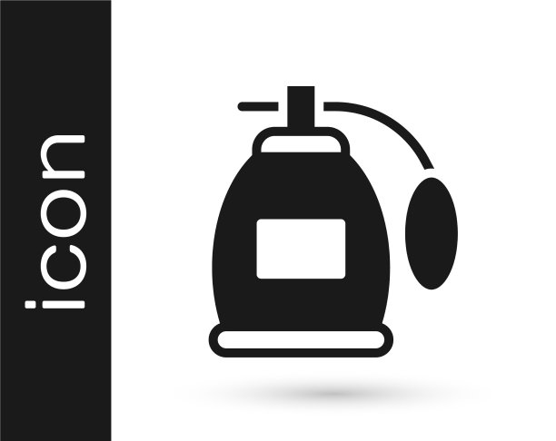 黑色香水图标孤立在白色背景图片下载