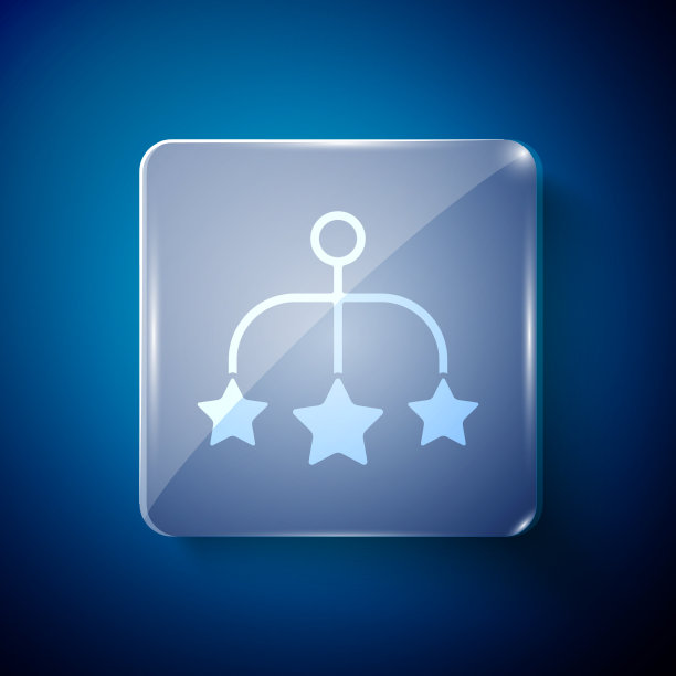 白色倒钩挂玩具图标孤立在蓝色图片下载