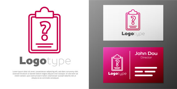 带有问号图标的线条剪贴板图片下载