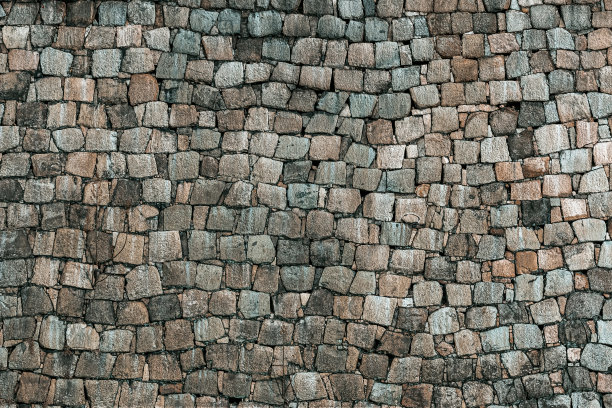 日本城堡的石砖墙基础图片下载