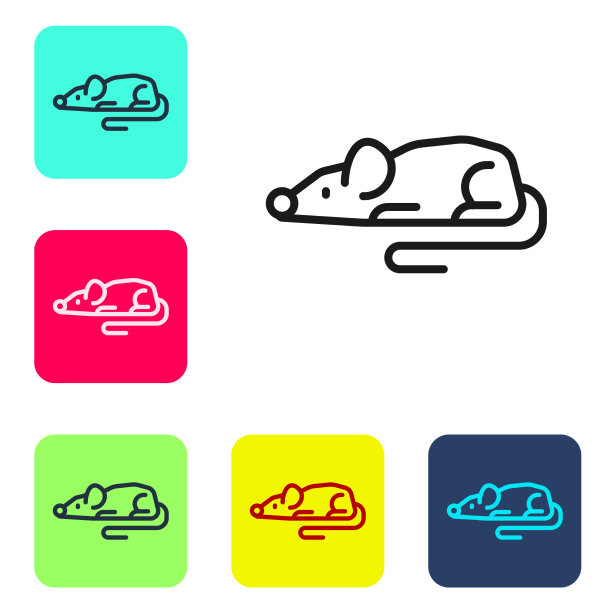 黑线实验鼠标图标隔离上图片下载