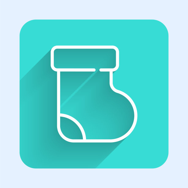 白线布袜衣服图标孤立与图片下载