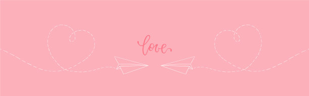 纸飞机手绘心形轮廓符号图片下载