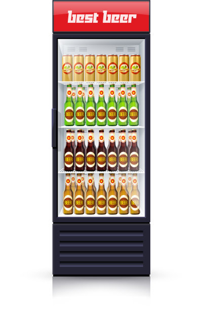 啤酒冰箱分配器现实的图标图片下载