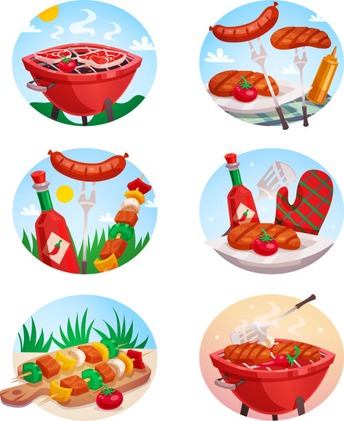 烧烤烧烤贴套装图片下载