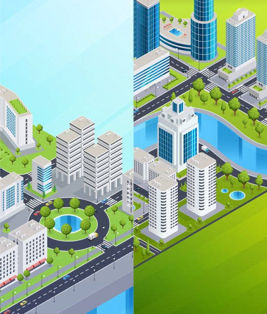 等距城市标语图片下载