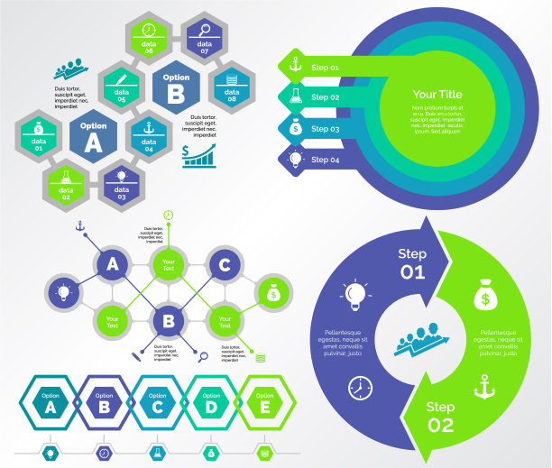 五套生产图表模板图片下载