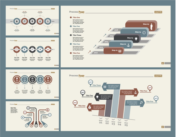 六套研究幻灯片模板图片下载