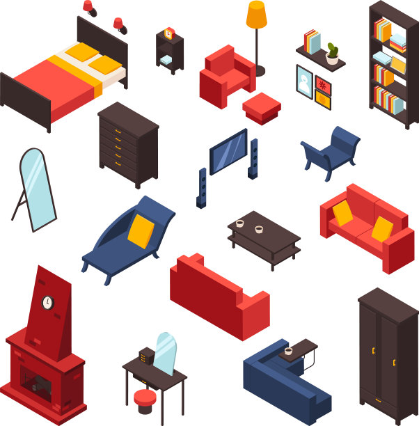 客厅家具图标集图片下载