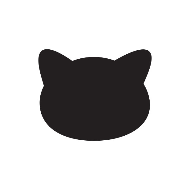 扁平猫头剪影图片下载