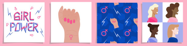 女权主义的概念贴纸上有一个图案图片下载