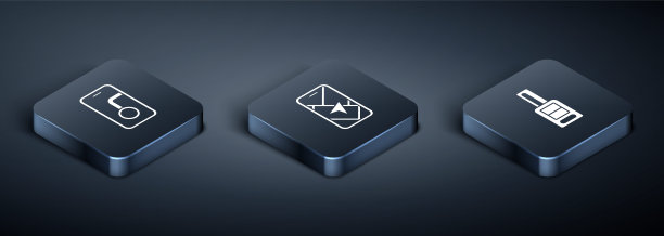 设置等距城市地图导航，汽车钥匙与远程和图标。向量图片下载