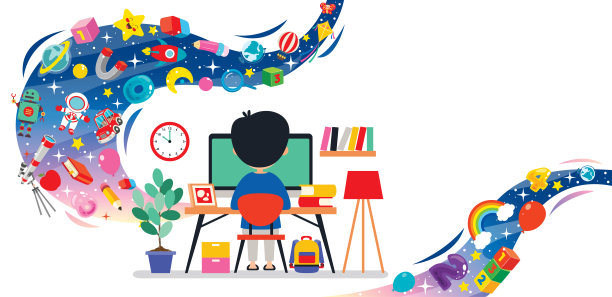 计算机技术在教育和商业中的概念图片下载