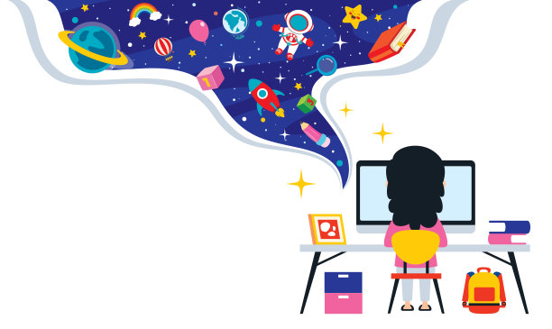 计算机技术在教育和商业中的概念图片下载