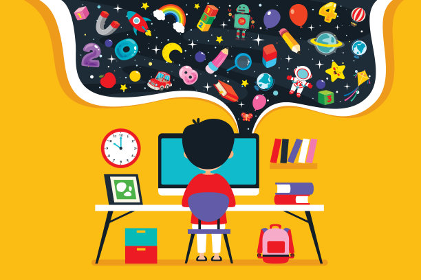 计算机技术在教育和商业中的概念图片下载