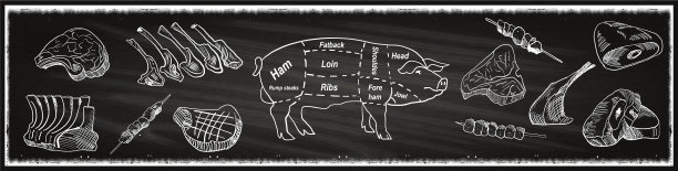 肉店黑板切牛肉图片下载
