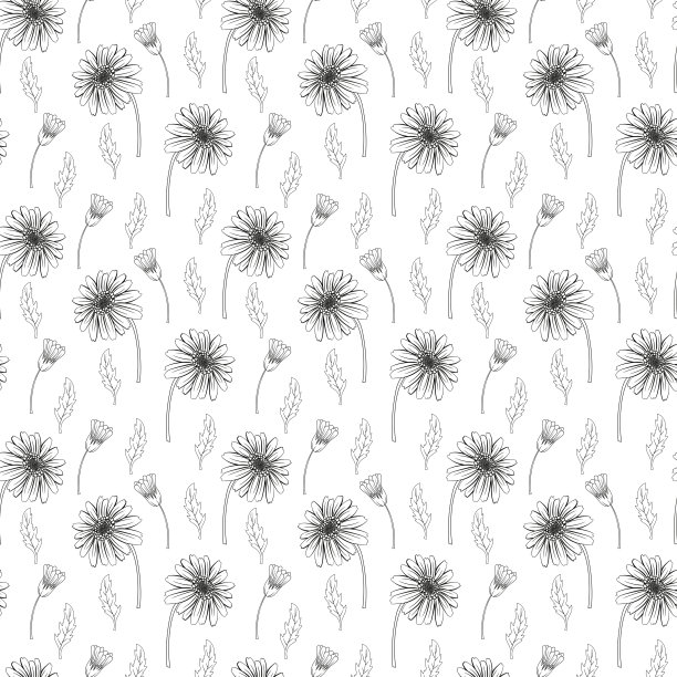 菊花花无缝织物图案，数码纸无缝图片下载