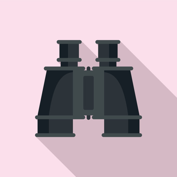 调查员双筒望远镜图标平坦风格图片下载