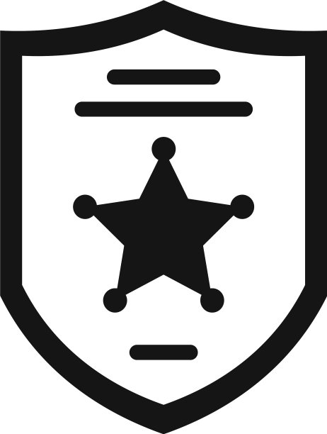 调查员警察盾牌图标简约风格图片下载