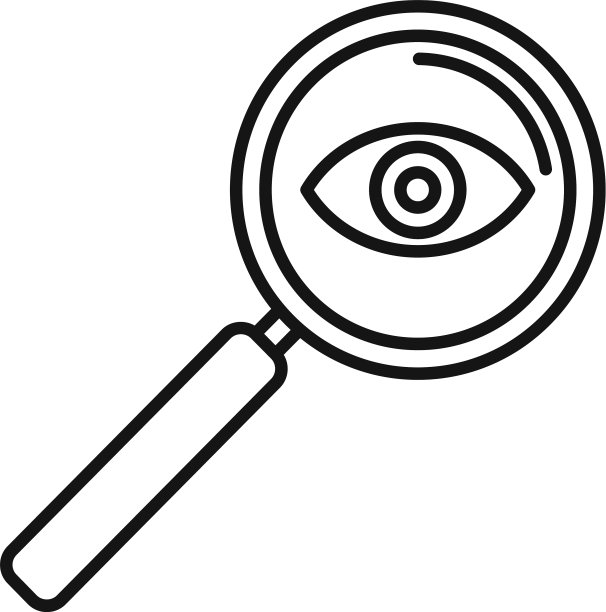 调查放大镜图标轮廓风格图片下载