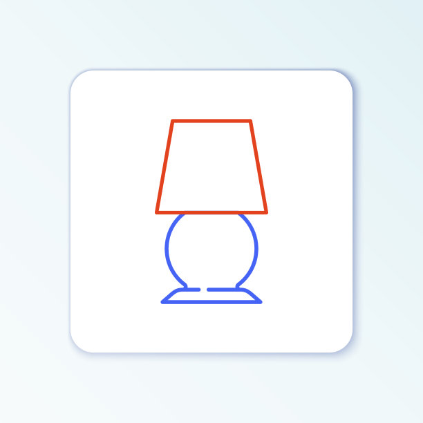 线台灯图标孤立在白色背景上图片下载