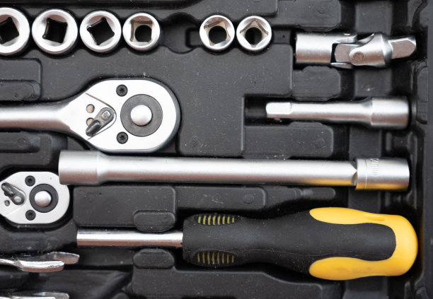 一套黑色和黄色的工具图片下载