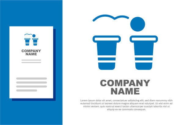 蓝色啤酒乒乓游戏图标孤立在白色图片下载