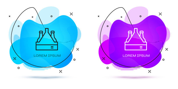线包装啤酒瓶图标孤立在白色图片下载