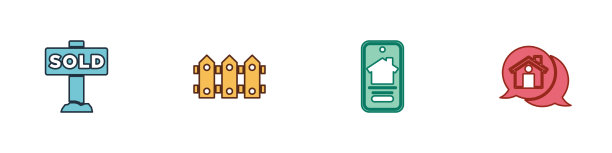 设置挂有文字出售花园栅栏的招牌图片下载