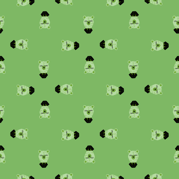 有趣的几何动物印花与可爱的熊图片下载