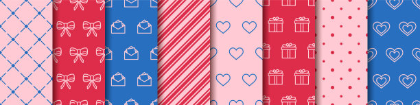 情人节无缝八款图案系列图片下载